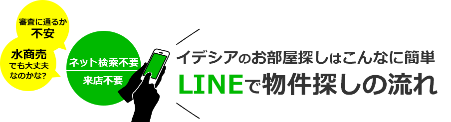 イデシアのお部屋探しはこんなに簡単 LINEで物件探しの流れ