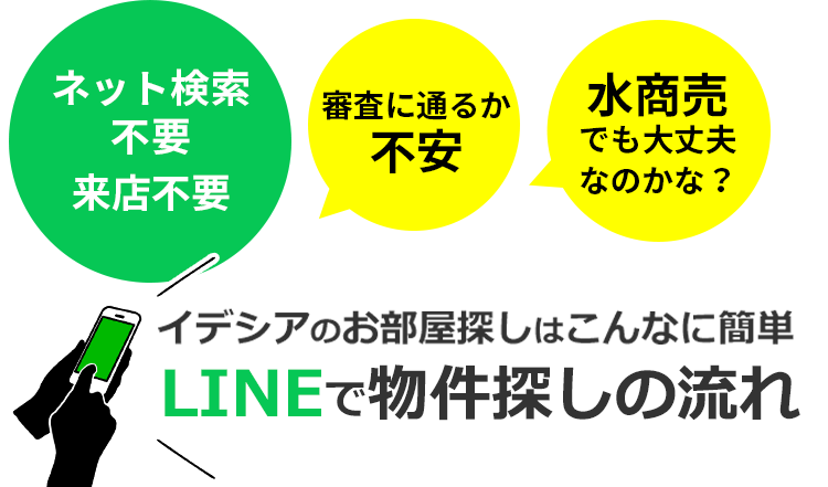 イデシアのお部屋探しはこんなに簡単 LINEで物件探しの流れ